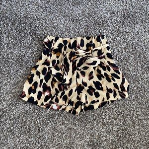 Leopard print high waisted shorts